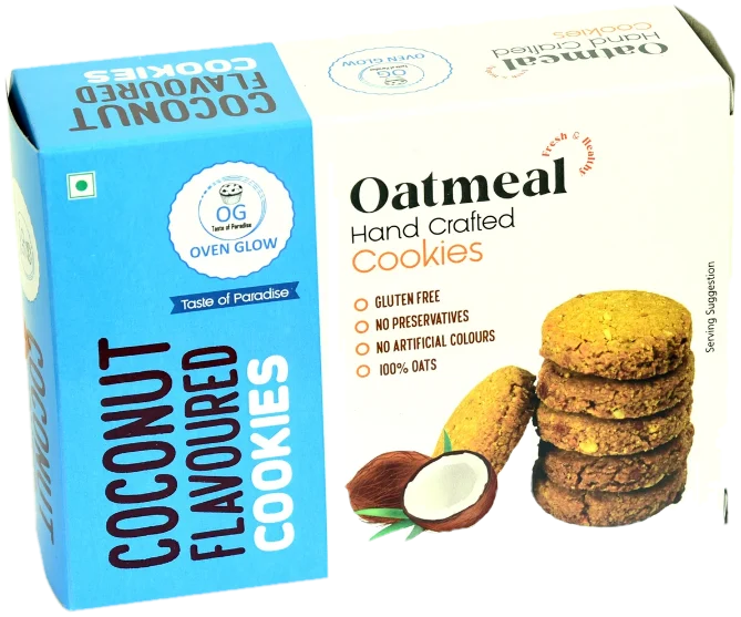 Oven Glow Coconut flavoured oatmeal cookies box